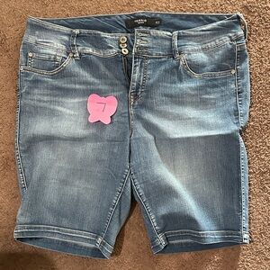 Torrid Light Blue Denim Bermuda Shorts